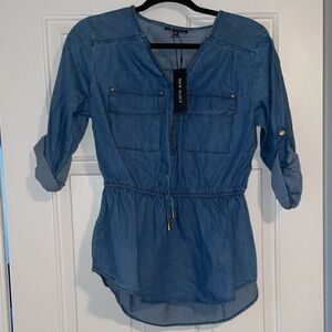 Blue Denim Tunic Top